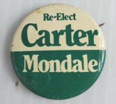 Re-Elect Jimmy CARTER Mondale Politial Campaign Button Pin Democrat USA - £3.89 GBP