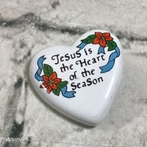 Jesus Is The Heart Of The Season Heart-Shaped Brooch Christmas Pin - £5.90 GBP