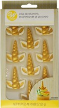 Wilton Unicorn Ears And Horn Icing Decorations, Gold, 0.88 Oz, 9-Count - £18.58 GBP