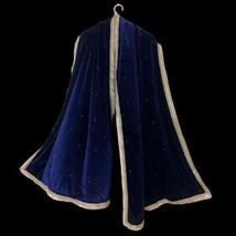 Velvet Blue Golden Embroidered Dupatta For Women Traditional Indian Girls Wear - £22.05 GBP