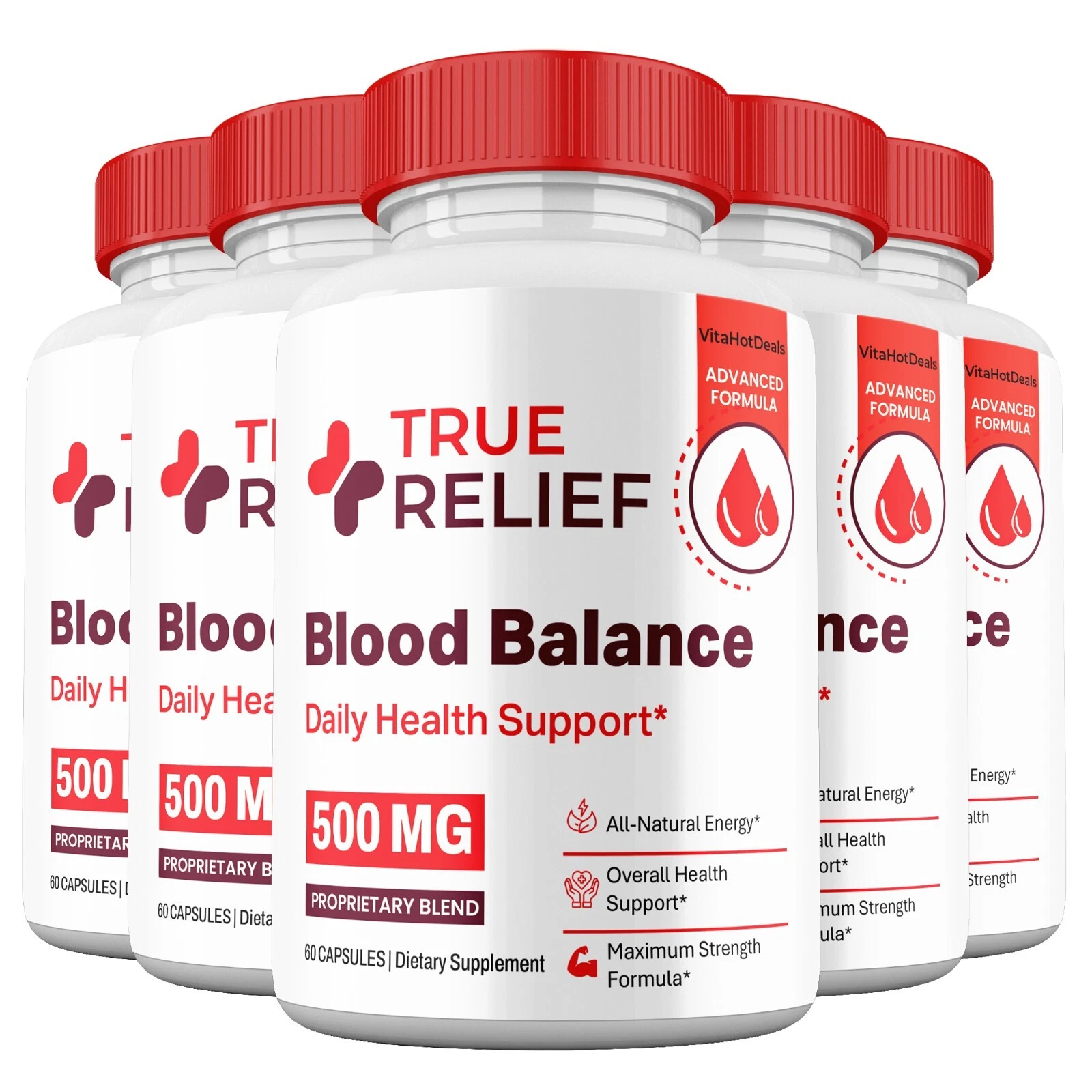 TrueRelief Capsules – Max Strength Blood Support Supplement (5-Pack) - $117.90