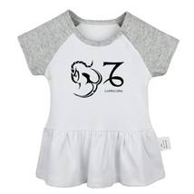 Constellation Capricorn Symbol Design Newborn Baby Dress Toddler Cotton Clothes - £10.33 GBP