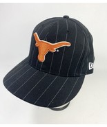 New Era Texas Longhorns Pinstriped Hat Black Fitted 7 3/8  - £23.33 GBP