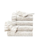 Queen Size Polyester Tan Ruffle Floral 6 Piece Sheet Set - $218.17 CAD