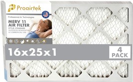 Proairtek AF16251M11SWH Model MERV11 16x25x1 Air Filters (Pack of 4) - £20.39 GBP
