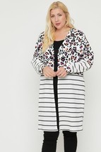 Women&#39;s Plus Size Cheetah Print Striped Cardigan (3XL) - $43.56