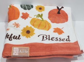 2pc Thanksgiving Harvest Fall Pumpkin Bath Towels Sunflower Maple Leaves... - £31.00 GBP