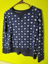 Jaclyn Intimates Pajama Top Sleepwear Loungewear Womens Large Blue Stars... - £13.72 GBP