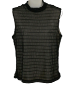 New York &amp; Company Black Sleeveless Lace Overlay Blouse Top Size L - $19.79