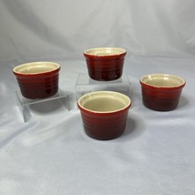 Set  Of 4 LE CREUSET  Ribbed Stackable RAMEKINS Custard Cups 4 oz. Ombre... - $28.03