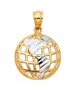 14K Two Tone Gold Globe Pendant - $241.49 CAD