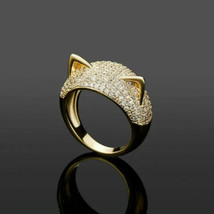 2.00 Ct Round Cut Natural Moissanite Engagement Ring 14k Yellow Gold Plated - £263.80 GBP