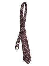 Crosby Square 2.5 Inch Skinny Tie Maroon Blue Striped - £8.69 GBP