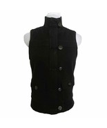 Old Navy Sherpa Vest Black Size S Button Front Pockets - £19.46 GBP