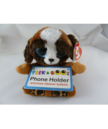 Ty Beanie Boos Peek A Boos Phone Holder PUPS 5&quot; Beanbag Plush Toy w Glit... - $20.28 CAD