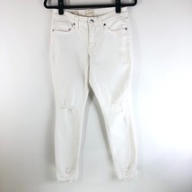 Universal Thread Womens Jeans Mid Rise Skinny Distressed Stretch White 0/25 - £11.39 GBP