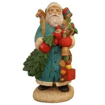 Kurt S Adler Inc. Santa’s World Santa Claus Blue Coat Figurine 10 1/2” Resin VTG - £39.11 GBP