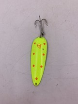 Daredevle 1oz Fishing Lure Flourescent Yellow with Orange Dots Logo - $14.87