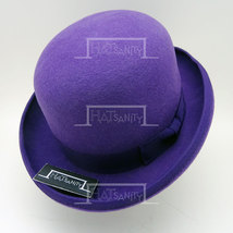 HATsanity KIDs Retro Wool Felt Formal Dura Bowler Hat - Purple - $50.00