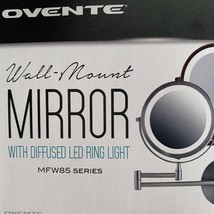 Ovente Wall Mounted Makeup Mirror 8.5 Inch 10X Nickel Brushed MFW85BR1X10X - £23.73 GBP