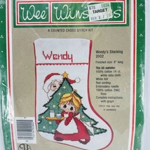 Wee Winsomes Wendy 9&quot; Christmas Stocking Cross Stitch Kit 2002 Hugs N St... - £10.80 GBP