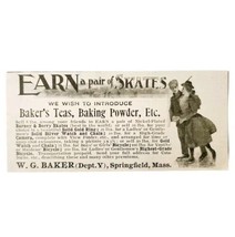 Baker&#39;s Teas Hockey Ice Skates 1897 Advertisement Victorian Footwear ADBN1www - $14.99