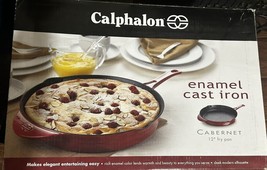 Calphalon Cabernet Red Enamel Cast Iron 12” Fry Pan NOS - £125.26 GBP