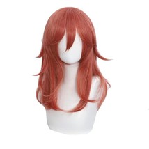 Anime Dark Orange Wig Girls Women Cosplay Wig Curly with Bangs for CSM + Cap - £34.36 GBP