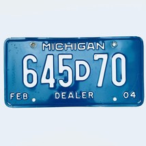 2004 United States Michigan Base Dealer License Plate 645D70 - £13.13 GBP