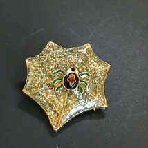 Estate Small Silver Glitter w Enamel Spider Web Pin Brooch – 1 and 1/8th’s x  - £9.02 GBP