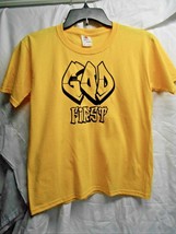 God First Boys Sz XL Yellow tee Tshirt T Shirt Cotton Blend - £7.78 GBP