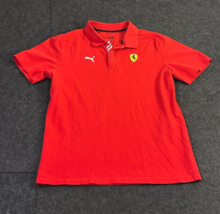 Puma Shirt Men&#39;s Small Red Scuderia Ferrari Short Sleeve Casual Golf Polo - £11.69 GBP