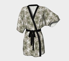 Kimono Robe | Green And White Laced Pattern |  Bridal Wear Grooms&#39; Wear ... - £52.14 GBP
