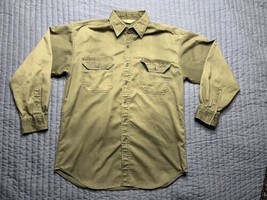Vintage Key Long Sleeve Button Down Work Shirt Men’s Green - £19.36 GBP