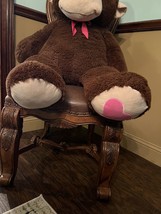 Extra Large Plush Monkey Stuffed Animal Giant Soft 46&quot; x 37&quot; Jumbo Heart Paw - $40.85