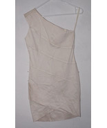 BCBG Paris Juniors Dress Size 1 One Shoulder Cream Ivory Slip On Body Con Party - $39.99