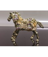 Keren Kopal Golden Horse Decorated with Butterflies Enamel Trinket Jevle... - €65,10 EUR