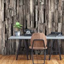 Tiptophomedecor Peel and Stick Wallpaper Wall Mural - Vertical Weathered Wooden  - £48.10 GBP+