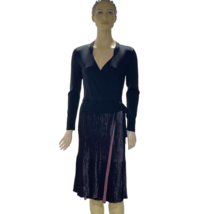 NIC + ZOE Dress Multicolor Ribbed Faux Wrap Knit Long Sleeve Women&#39;s Size S - £28.34 GBP