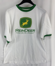 Rein Deer Men&#39;s White T-Shirt Unisex Short Sleeve Size XL - $11.39