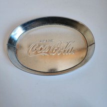 Coca Cola Oval Galvanized Embossed Serving Tray 12" by 8.5" Decorative - $9.49