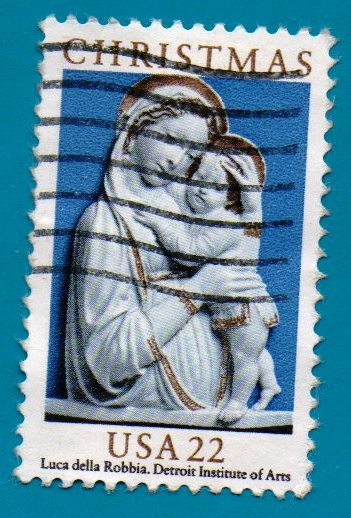 Scott  #2165 Used 22c US Postage Stamp (1985) Madonna and Child Christmas - $1.99