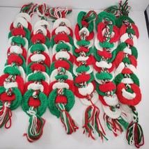 Vintage Handmade Crochet Door Hanger Red White Green Jingle Bells Set of 6 - £23.58 GBP