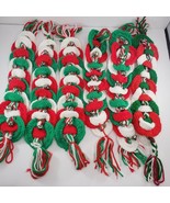 Vintage Handmade Crochet Door Hanger Red White Green Jingle Bells Set of 6 - £23.58 GBP