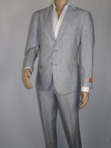 Men's ENZO 100% Linen Spring Summer Suit Light Weight Breathable E58302-4 Gray image 10
