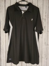 Fila Sport Mens Golf Athletic Fit Polo Shirt Black &amp; White Tennis Active Wear XL - £15.27 GBP