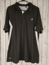 Fila Sport Mens Golf Athletic Fit Polo Shirt Black &amp; White Tennis Active Wear XL - $19.34