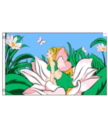 GARDEN FAIRY FLAG 3X5 banner sign FL422 fairies FLOWERS 3 x 5 flower sig... - $9.11 CAD
