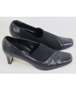 Amalfi by Rangoni Black Leather &amp; Fabric Pumps Size 6.5 B US Excellent I... - $10.46