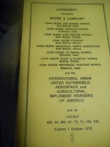 John Deere Agreement Between Deere &amp; COMPANY/LOCAL UNIONS/EXPIRED 1 October 1976 - £18.76 GBP